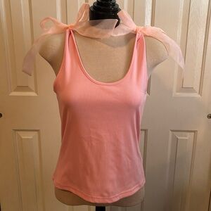 wildfox pink bow sleeve tank top